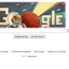 Das Google-Doodle zum 50. Jahrestag des ersten bemannten Raumflugs von Juri Gagarin mit Wostok 1.