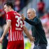 Freiburgs Michael Gregoritsch und Trainer Christian Streich.