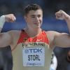 Kugelstoßer David Storl hat die deutschen Hoffnungen mehr als erfüllt. Er holte sich die Goldmedaille im letzten Versuch. 