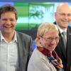 Die schleswig-holsteinischen Spitzenkandidaten von Robert Habeck (Bündnis 90/Die Grünen), Anke Spoorendonk (SSW) und Torsten Albig (SPD). 