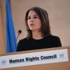 Annalena Baerbock (Bündnis 90/Die Grünen), Bundesministerin des Auswärtigen, spricht bei der 52. Sitzung des Menschenrechtsrates der Vereinten Nationen. 