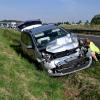 Hoher Sachschaden ist am Montag bei einem Unfall auf der A8 entstanden. Der Fahrer und seine Beifahrerin blieben zum Glück unverletzt.   