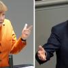 Kanzlerin Angela Merkel und ihr Herausforderer Peer Steinbrück treten am Sonntag im Fernsehen gegeneinander an. Die meisten Deutschen glauben, dass die Kanzlerin das TV-Duell für sich entscheiden wird.