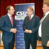 Innerparteiliche Opposition: Oliver Heim (rechts) bei einer Veranstaltung der Inninger CSU mit dem Ex-Verfassungsschutz-Chef Hans Georg Maaßen (zweiter von rechts). Auch auf dem Foto: Gerhard Schmid (links, CSU Inningen) und Thomas Jahn von der Werteunion.