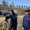 Griechische Polizisten an der Grenze zur Türkei. Foto: Nikos Arvanitidis/Archiv dpa