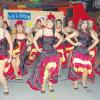 Die Tanzgruppe „Tanzsucht“ vom TSV Schwabmünchen hatte in Wehringen einen prächtigen Auftritt als Saloonmädels und Cowgirls.