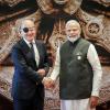 Indiens Premierminister Narendra Modi empfängt Bundeskanzler Olaf Scholz in Neu Delhi.