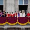 Die königliche Familie auf dem Balkon des Buckingham Palastes.
