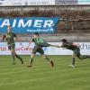 Fast nicht einzufangen war Stätzlings Luigi Manfreda nach seinem Treffer zum 2:0 beim TSV Aindling. Hier versuchen sich Franz Losert (rechts) und Maximilian Heiß, der die Stätzlinger mit 1:0 in Führung gebracht hatte. 	 	