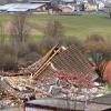 Das Vereinsheim in Oberbeuren – nach der verheerenden Explosion nur noch ein Trümmerhaufen. 