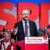 Der SPD Vorsitzende Martin Schulz spricht zum Ende des Parteitags.