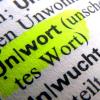 Das Wort «Unwort» ist in einem Wörterbuch zu lesen.