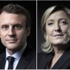 Emmanuel Macron und Marine Le Pen liegen nach ersten Hochrechnungen vorn.