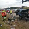 Unfall auf der A8 nach Sekundenschlaf am Samstagmittag.