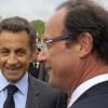 Sich in Umfragen hart auf den Fersen: Frankreichs Präsident Sarkozy und sein sozialistischer Herausforderer, Francois Hollande. Foto: Philippe Wojazer dpa