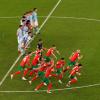 Der Moment, als klar war, dass Marokko das Elfmeterschießen gegen Spanien gewonnen hat. 