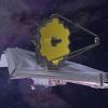 James-Webb-Teleskop: Der mit Gold beschichtete Spiegel des Weltraumteleskops besteht aus 18 Waben.