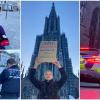 Klimaaktivisten wollten auf das Ulmer Münster klettern und ein Banner enthüllen. Dazu kam es nun aber doch nicht.