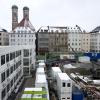 Die Baustelle für die zweite Stammstrecke am Marienhof in der Innenstadt ist während einer Pressekonferenz zu sehen. Die Bahn gibt einen Überblick über den aktuellen Baufahrplan für die zweite Stammstrecke.