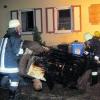 Etwa 20 000 Euro Sachschaden sind gestern beim Brand in einem Wohnhaus in Oberglauheim entstanden. Ein Sofa hatte aus bisher unbekannter Ursache Feuer gefangen. Foto: Veh