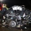 Fast bis zur Unkenntlichkeit war der BMW nach dem Unfall nahe Gabelbach zerstört.