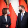 Annalena Baerbock zusammen mit dem polnischen Präsidenten Andrzej Duda.