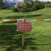 Die deutsch-österreichische Grenze im Golfclub Reit im Winkl. 
