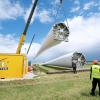 So läuft der Transport der großen Windräder durch Leeder.