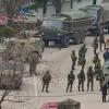 Bewaffnete blockieren eine ukrainische Militärbasis auf der Krim.