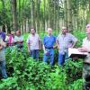 Waldbegang mit der Forstbetriebsgemeinschaft Neu-Ulm, Karl-Heinz Fink, ganz rechts, Revierleiter Oberelchingen, erklärt wie man den Wald fit für den Klimawandel macht. Foto: Anja Schuster