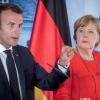 Bundeskanzlerin Angela Merkel und Frankreichs Präsident Emmanuel Macron diskutieren bei deutsch-französischem Gipfeltreffen über ein eigenes Budget für die Euro-Zone. 