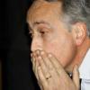 Italian Football Association President Giancarlo Abete holds his head in his hands prior to UEFA President Platini's announcement that Poland and the Ukraine will co-host the UEFA 2012 Euro soccer Championships at the City Hall in Cardiff, Wales, 18 April 2007. EPA/ANDY RAIN +++(c) dpa - Bildfunk+++