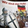 „Wir sind das Volk" steht auf der Wand am Stand der rechtskonservativen Wochenzeitung "Junge Freiheit" auf der Buchmesse in Leipzig im Jahr 2016.