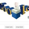 Europawahl 2014 bei Google: Mit einem eigenen Doodle ruft die Internetsuchmaschine heute zur Wahl des europäischen Parlaments auf.