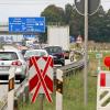 Am Autobahnkreuz Memmingen wird gearbeitet.