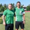 Das neue Trainergespann des SVK: Dominik Berchermeier (links) und Matthias Stegmeir. Foto: Roland Geier 