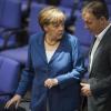 „Wir müssen reden“: Angela Merkel und Thomas Oppermann. 	 