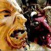 Beim Perchtenlauf in Diedorf sind schreckenerregende Masken zu sehen. Das Spektakel findet am Freitag um 17 Uhr statt. 	