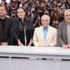 Leonardo DiCaprio (l-r), Lily Gladstone, Martin Scorsese und Robert De Niro stellen «Killers of the Flower Moon» beim Filmfestival in Cannes vor.