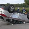 Nach einem Unfall bei Ebermergen war die B25 gesperrt. Bei dem Zusammenprall überschlug sich ein Auto. 