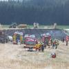 Am Ortsausgang von Mainbach in Richtung Gebersdorf (500 Meter) stand ein Feld mit Elefantengras in Flammen. Das Feuer hatte von einem brennenden Häcksler übergegriffen.