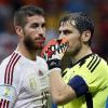 Die Real-Stars Sergio Ramos (l) und Iker Casillas verloren zum WM-Auftakt mit Spanien.