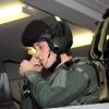 Prinz William in einem Flugzeug-Simulator auf dem Luftwaffenstützpunkt Henlow.