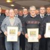 Für ihre langjährige aktive Dienstzeit und Mitgliedschaft im Feuerwehrverein wurden zahlreiche Mitglieder geehrt. Zu Ehrenmitgliedern wurden (von links) Erich Öxler, Adolf Meier und Werner Fleury (es fehlt Rudolf Link) ernannt. 