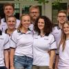 Das Handball-Abteilungsteam des TSV Meitingen: (von links) Florian Ludl, Markus Weber, Christian Schönberger, Thomas Keller, Dominik Ludl, Max Kruchten, Elisabeth Kuchenbaur, Larissa Wolf, Simon Keller, Leonie Hecht, Elias Weixler, Laura Nowak, Nicolas Schleicher, Christian Olmer, Florentina Hecht, Antonia Hecht und Katharina Hammerer. 	