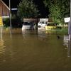 Im Landkreis Günzburg standen von Mittwoch auf Donnerstag Straßen unter Wasser, wie hier in Ichenhausen.