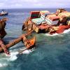 Mit hunderten Containern an Bord sank die Rena vor Neuseeland.