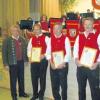 Ehrungen für 40-jährigen Einsatz bei der Musikkapelle Tafertshofen (von links): Gratulant Franz Alstetter, Ferdinand Thoma, Georg Höld und Josef Burkhardt.