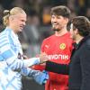 Hatte es nach dem Spiel an alter Wirkungsstätte nicht eilig: ManCity-Star  Erling Haaland (l).