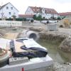 Der Sedimentationsbehälter in Penzing. Der Kanal an der Schwabhauser Straße ist fast fertig. 
